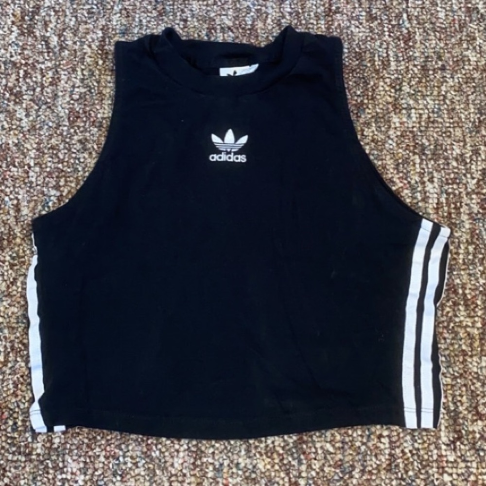 High neck adidas crop top size M
